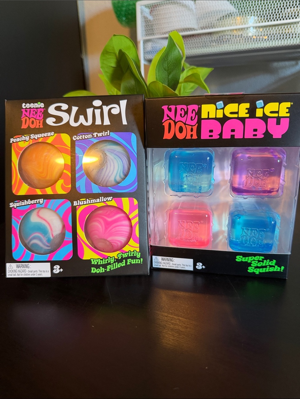 Two Pack NeeDoh Baby ice cubes & baby swirly balls 4 pack Each Authentic